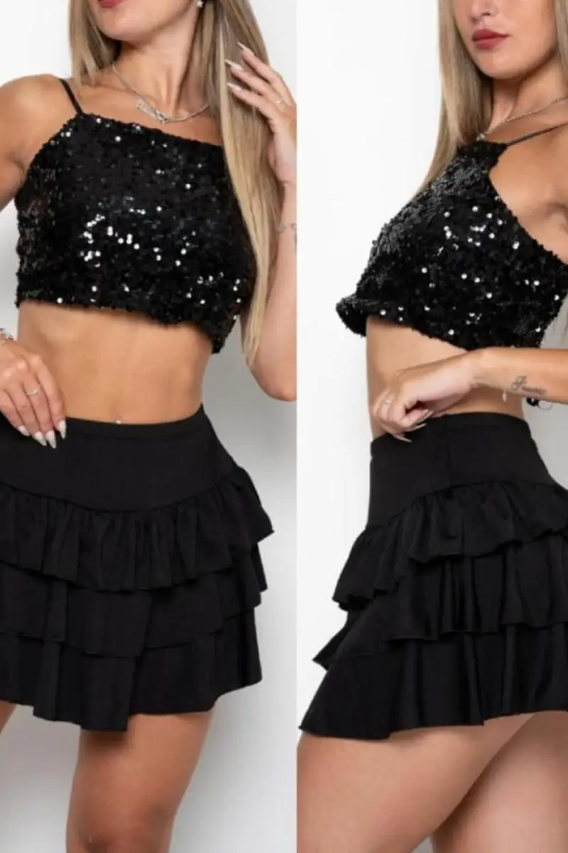 Pollera volado de micro fibra M106