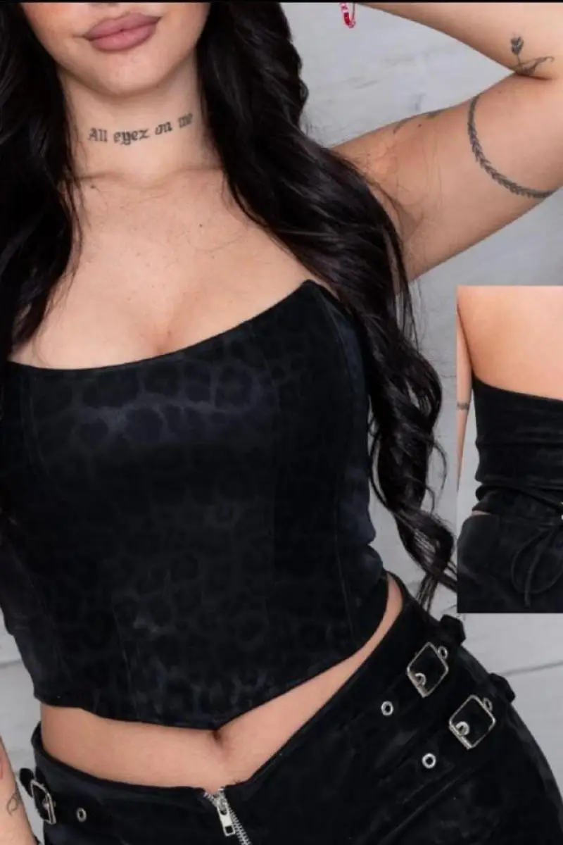 Corset cuerina estampada