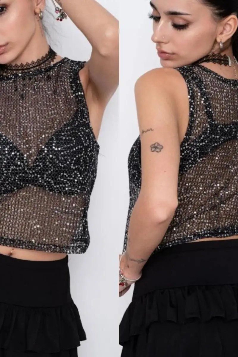 Musculosa red lentejuelas