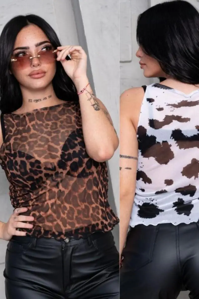 Musculosa tull estampado - 2